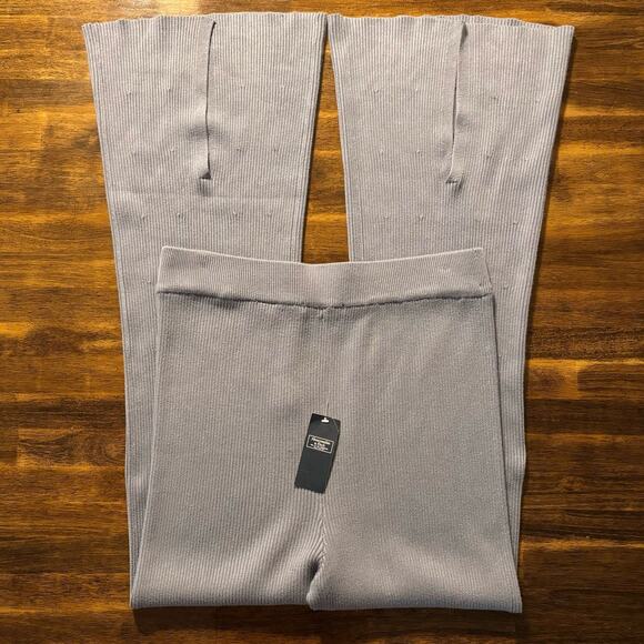 Abercrombie & Fitch Light Gray Flare Pants - Picture 2 of 9